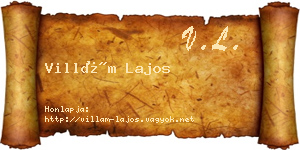 Villám Lajos névjegykártya